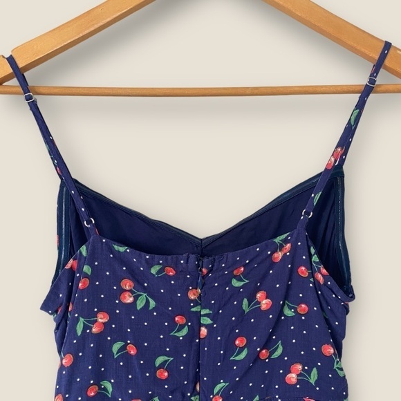 LUCCA Ruffle Front Tie Cut Out Cherry Print Dress - Picture 9 of 10